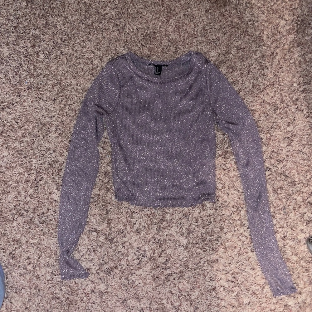 forever 21 semi cropped long sleeve kinda see-through